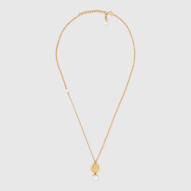 18K Double Gucci Blondie Pendant Necklace