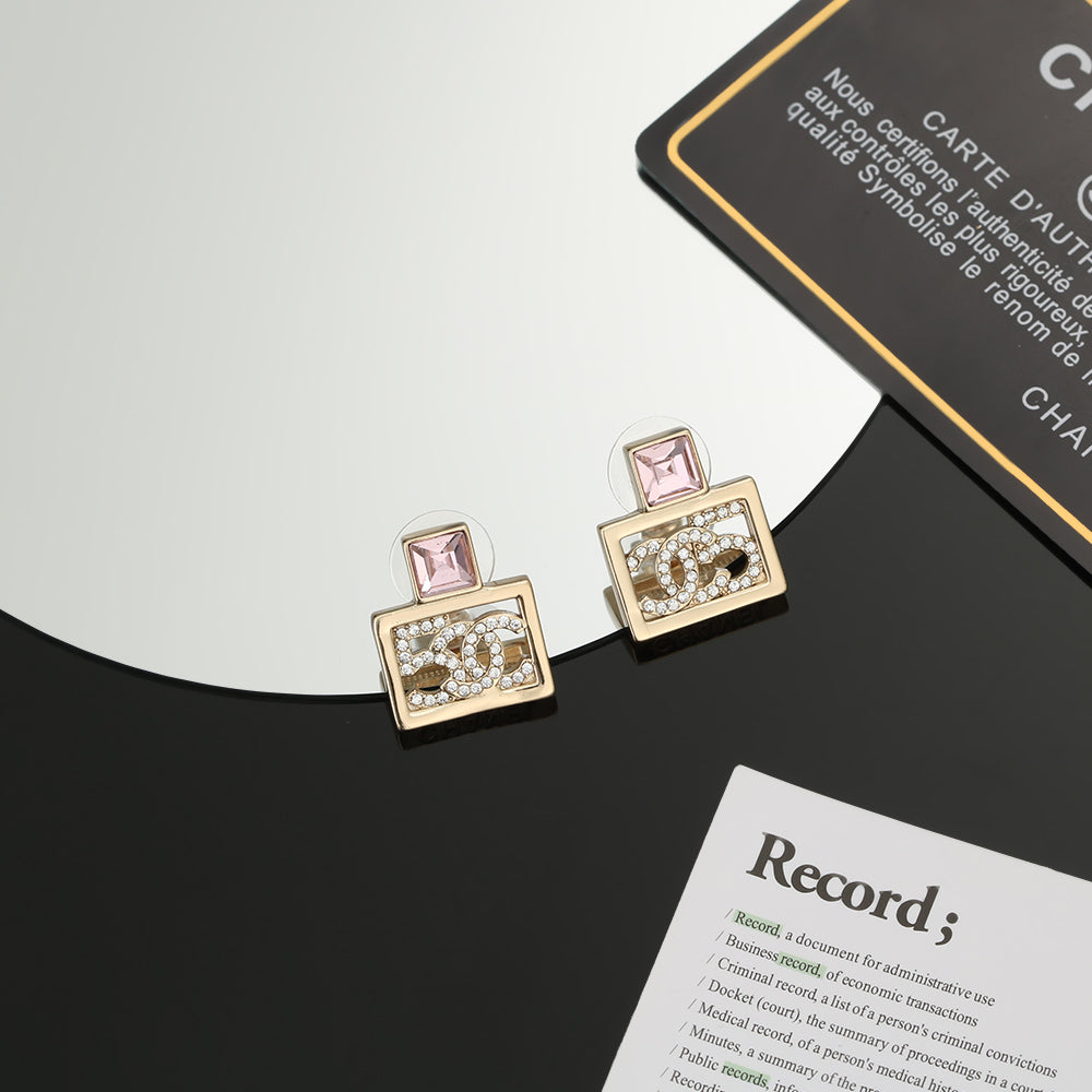 18K  Chanel Square Diamond Earrings