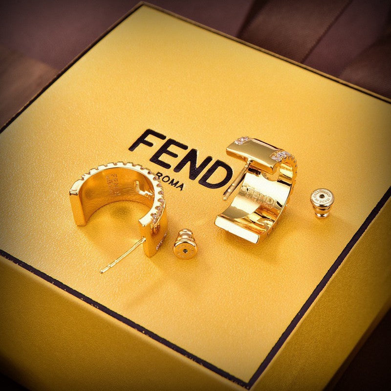 18K Fendi OLock Earrings
