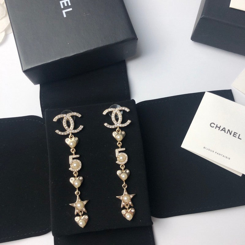 18K  Chanel No.5 Long Earrings
