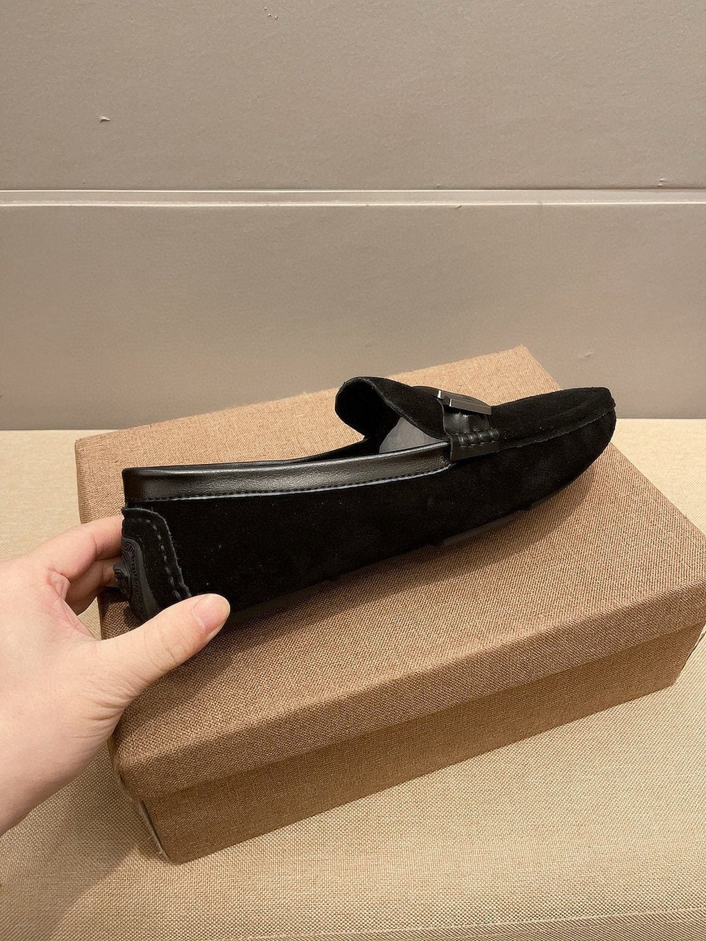 Versace Black Loafers with Silver-Tone Hardware — side