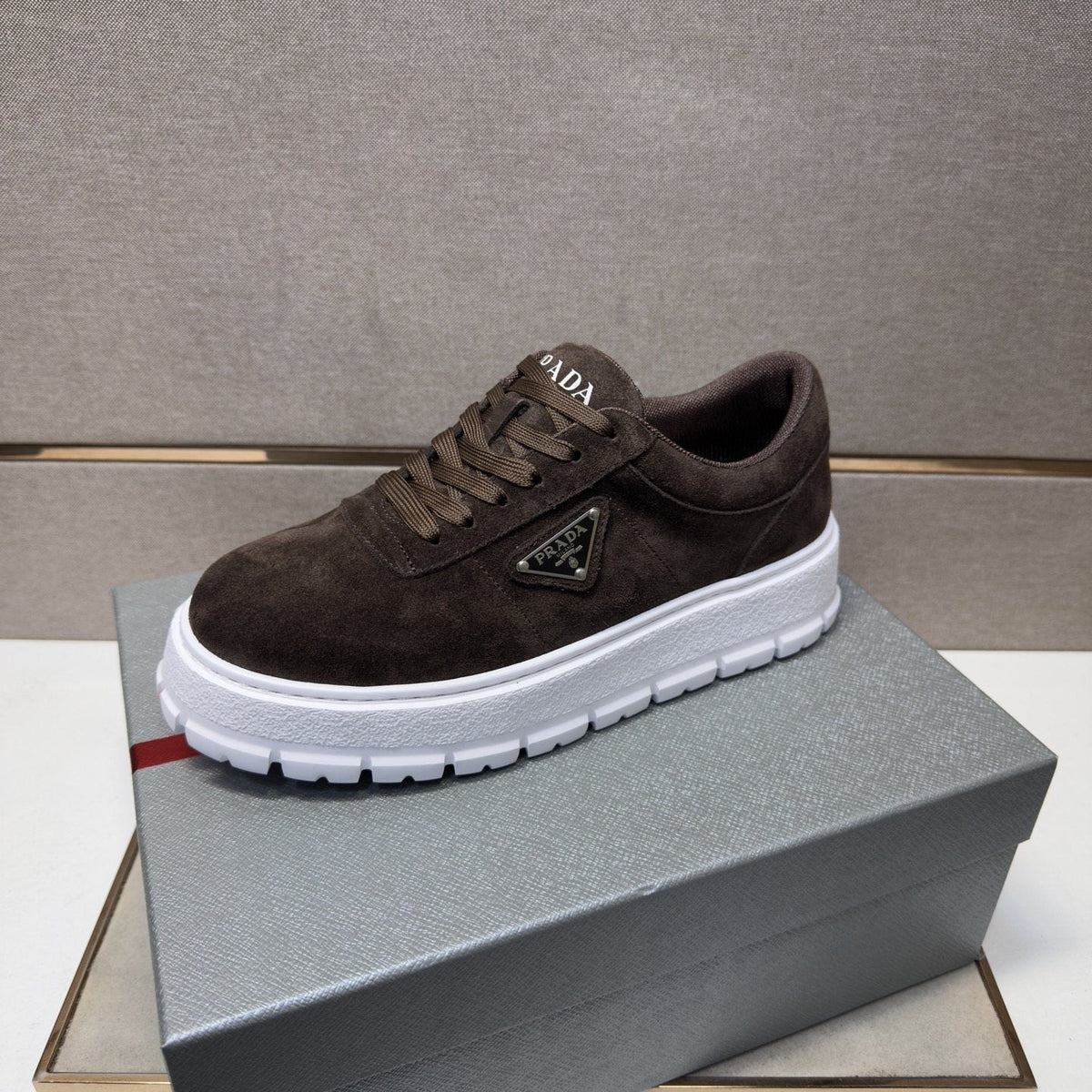 Prada Men's Paneled Chunky-Sole Sneakers — side