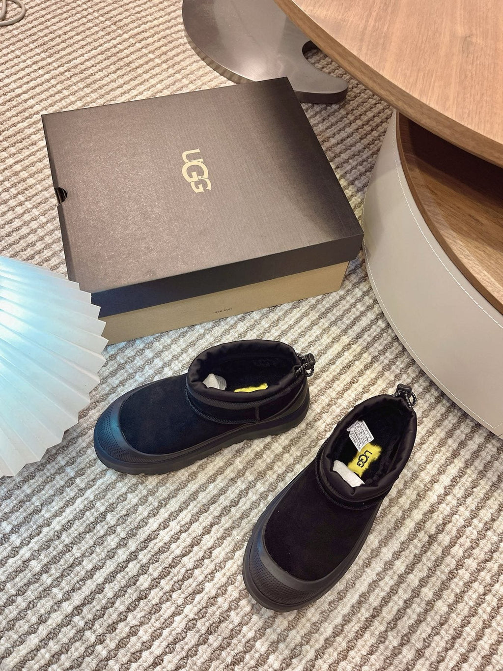 UGG Contrast-Toe Drawstring Ankle Boots — back