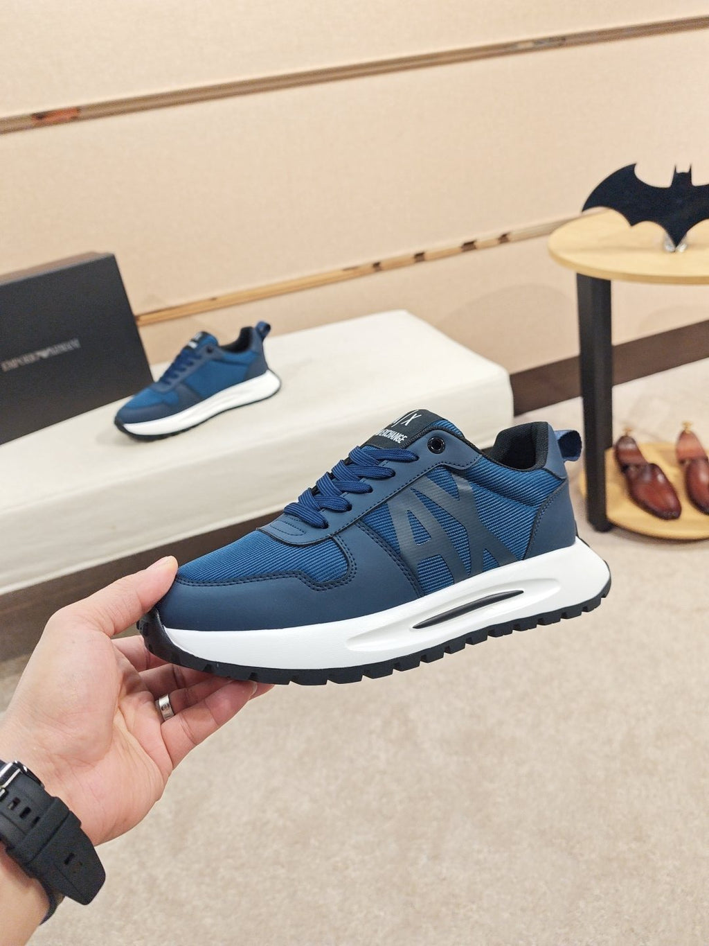 Armani A|X Graphic Lace-Up Sneakers — model