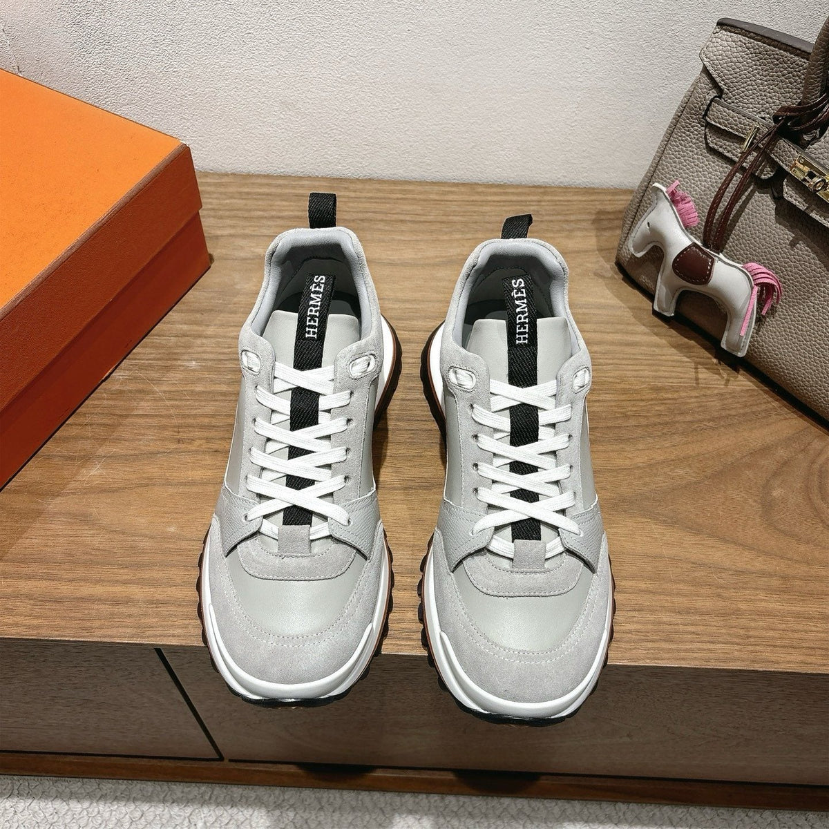 Hermès Paneled Low-Top Sneakers — front