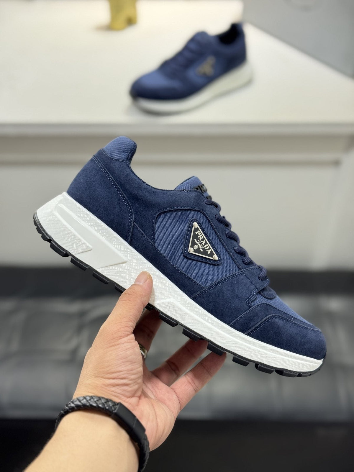 Prada Paneled Chunky-Sole Sneakers — side