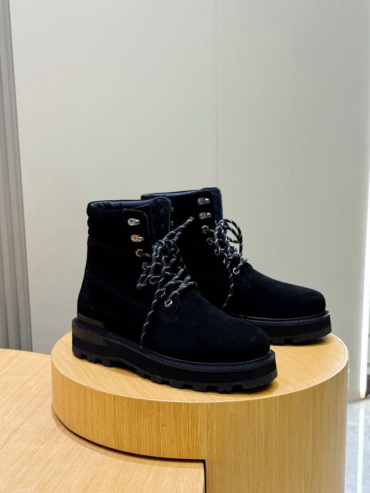 Moncler Men's Suede Lace-Up Ankle Boots — front