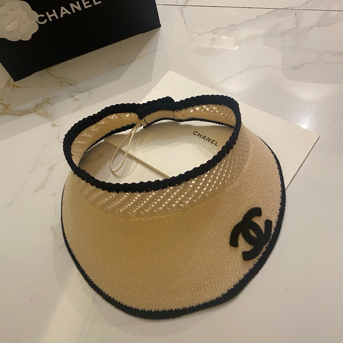 CHANEL Knitted Sun Visor Hat