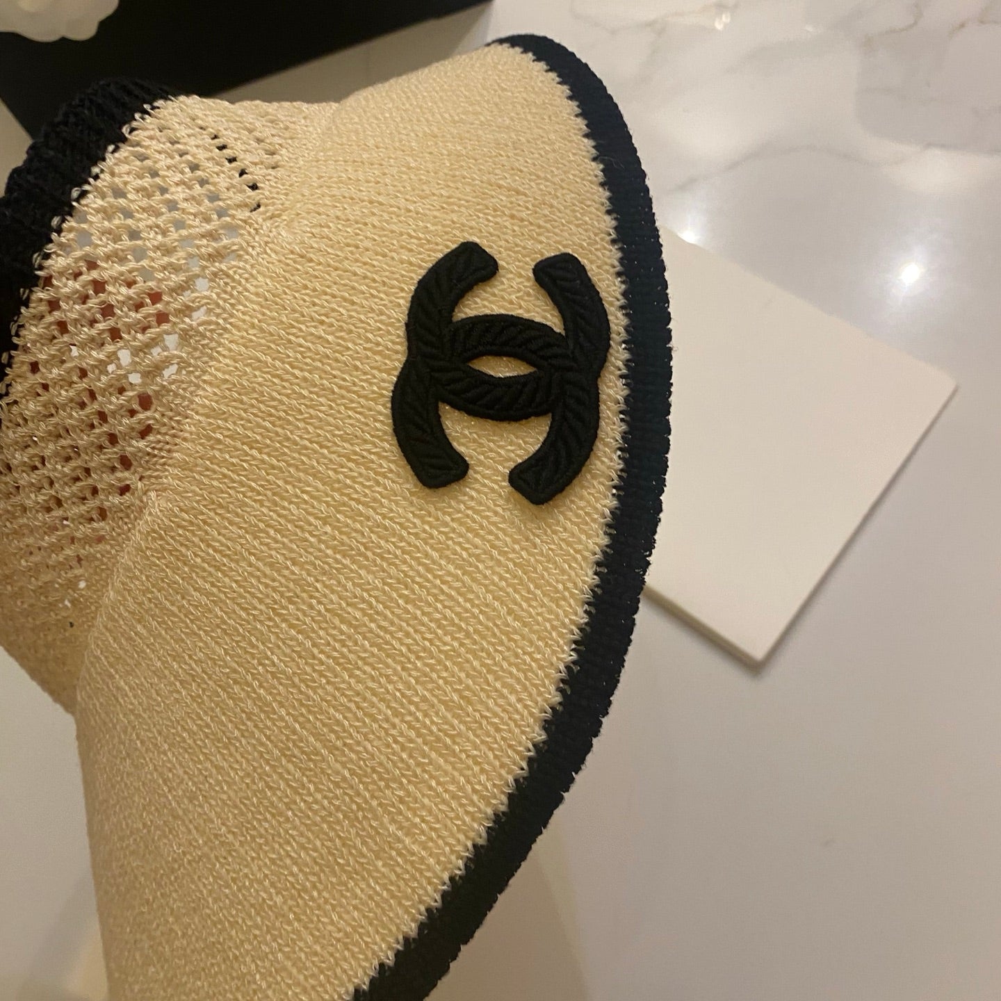 CHANEL Knitted Sun Visor Hat