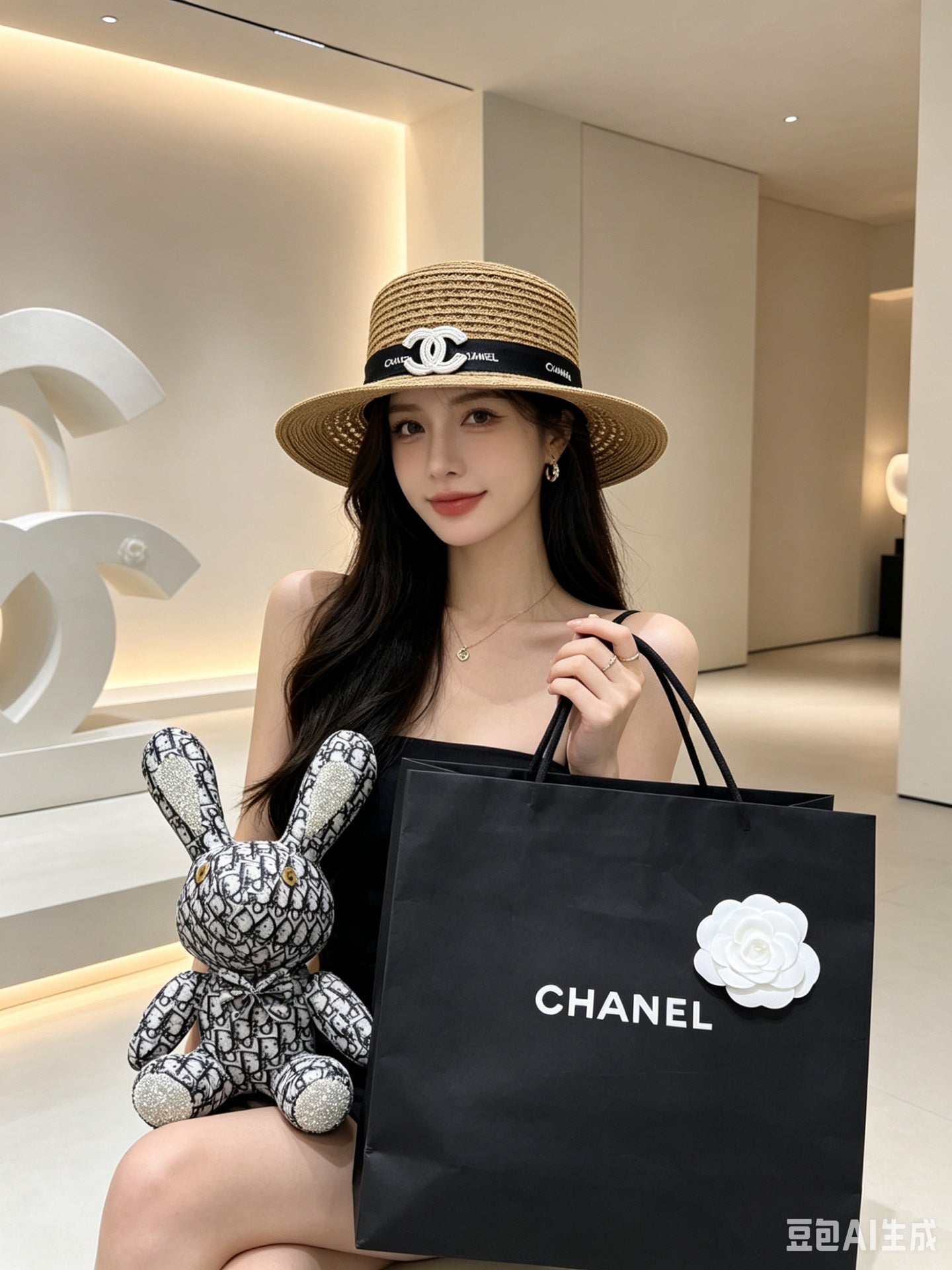 CHANEL Flat-Top Baseball Cap